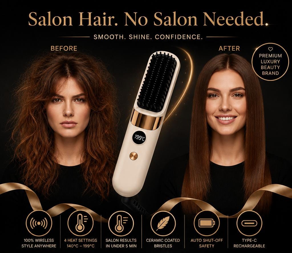 SilkPro™ Straightener Brush✨💛